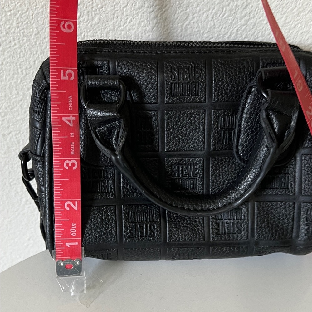 Steve Madden Black Embossed Mini Satchel - Picture 12 of 12